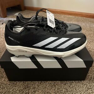 Adidas Adizero Electric 2.0 Black & White molded Men's Baseball cleats size 9.5